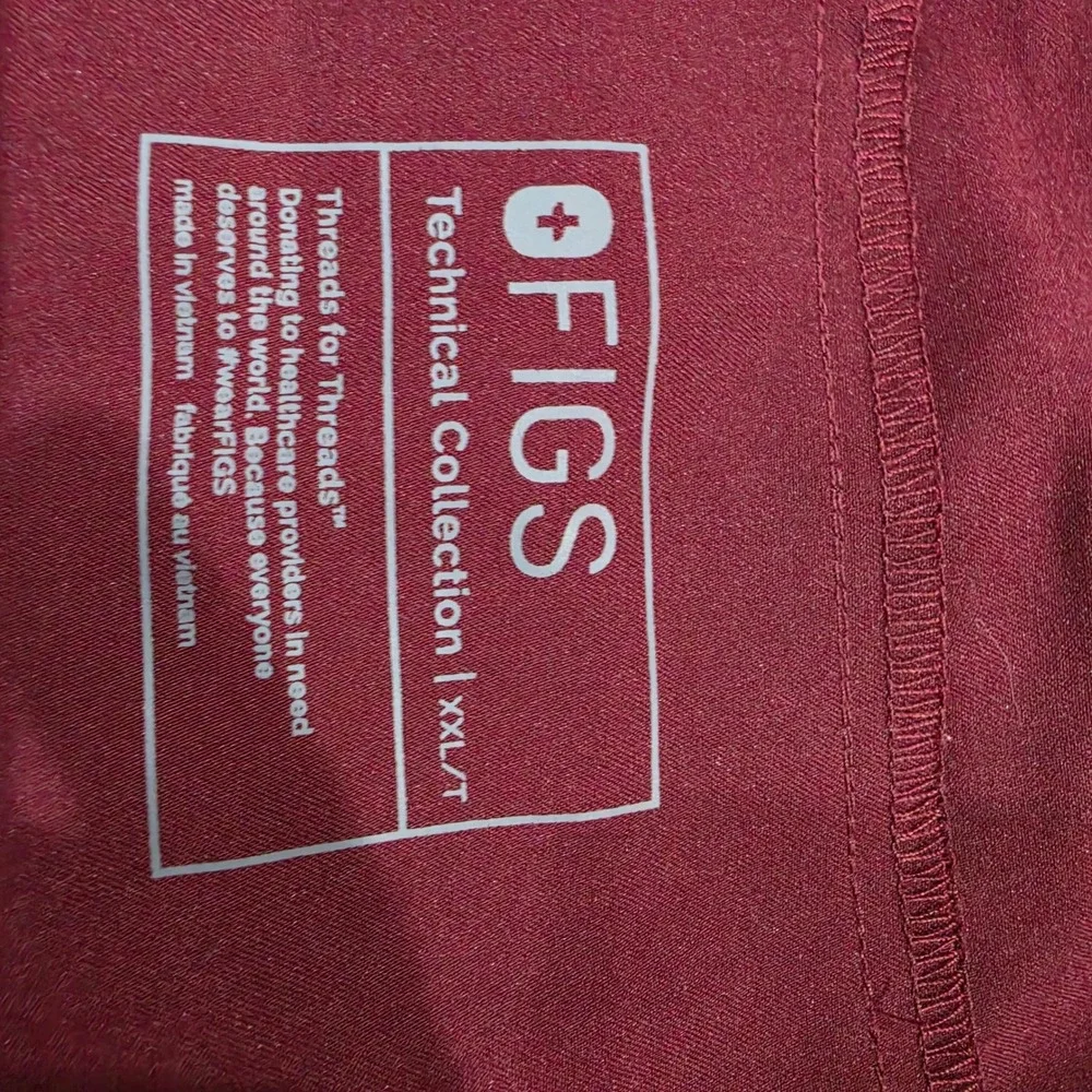 FIGS Scrub Pants Men XXL Tall Burgundy Excellent Jogger Technical Collection